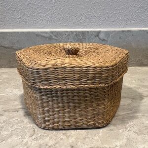 Woven Basket with Lid